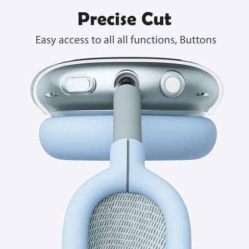 غطاء سماعة الرأس لـ AirPods Max، أغطية أذن شفافة على شكل قوس الكرز اللطيف، غطاء وسادة أذن من السيليكون الأزرق لغطاء رأس Apple AirPods Max in Kuwait