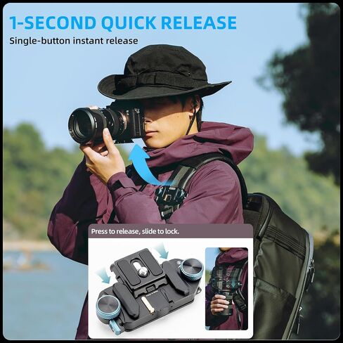 Fotopro RZ-5 Quick Release Camera Mount, Backpack Strap Mount with 1/4 Screw, Adapter for DSLR/Mirrorless Camera Tripod Stabilizer Handheld Gimbal Monopod Slider in Saudi Arabia