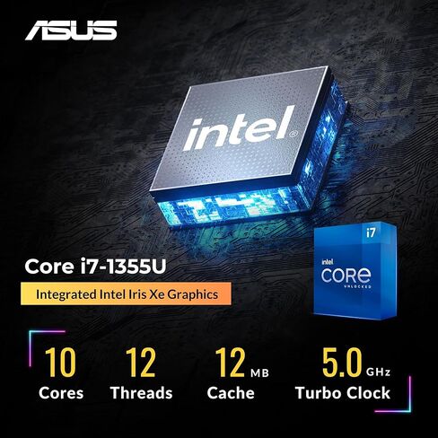 كمبيوتر محمول ASUS Vivobook 15 Business، شاشة لمس FHD مقاس 15.6 بوصة، Intel 10-Core i7-1355U(5 جيجاهرتز)، لوحة مفاتيح بإضاءة خلفية، Wi-Fi 6E، SonicMaster، لوحة مفاتيح رقمية، فضي، Windows 11 Home (16 جيجابايت رام | 1 تيرابايت SSD) in Saudi Arabia