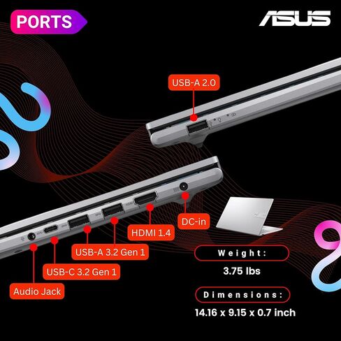 كمبيوتر محمول ASUS Vivobook 15 Business، شاشة لمس FHD مقاس 15.6 بوصة، Intel 10-Core i7-1355U(5 جيجاهرتز)، لوحة مفاتيح بإضاءة خلفية، Wi-Fi 6E، SonicMaster، لوحة مفاتيح رقمية، فضي، Windows 11 Home (16 جيجابايت رام | 1 تيرابايت SSD) in Saudi Arabia
