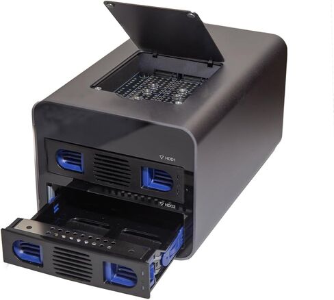 USB 3.2 (10Gbps) Type-C 2 Bay 2.5 Inch and 3.5 Inch SATA Hard Drive + 2 Bay M.2 NMVe Combo External Hard Drive Enclosure in Saudi Arabia