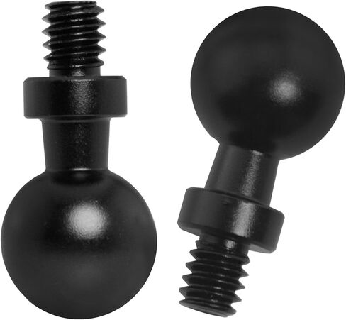 2PCS 15MM Ball Head to 1/4 inch Screw Aluminum Alloy Universal Head Tripod Mount Photography Equipment Adapter Screw Black in Saudi Arabia
