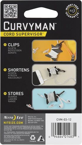 منظم سماعات الأذن Nite Ize Curvyman Cord Supervisor، غلاف سلك سماعة الرأس - صغير الحجم ومتين وخفيف الوزن، وردي in Kuwait
