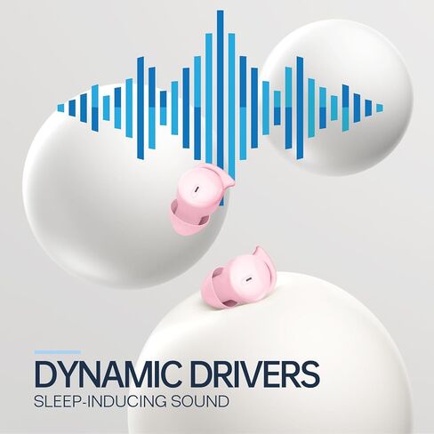 سماعات رأس للنوم غير مرئية، سماعات أذن للنوم للنوم الجانبي، سماعات نوم مريحة تحجب الضوضاء، سماعات أذن بلوتوث 5.3 لاسلكية مفتوحة للنوم والقيادة وركوب الدراجات - وردي A6 in Kuwait