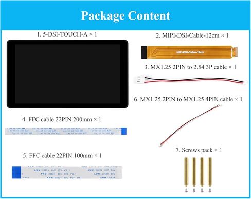 شاشة لمس سعوية 5 بوصة DSI متوافقة مع Raspberry Pi 5/4B/3B+/3A+/CM5/CM4 3+/ ESP32-P4، 720 × 1280، شاشة IPS، لوحة زجاجية معززة بصرية، لمسة 5 نقاط، حافظة من سبائك الألومنيوم in Kuwait