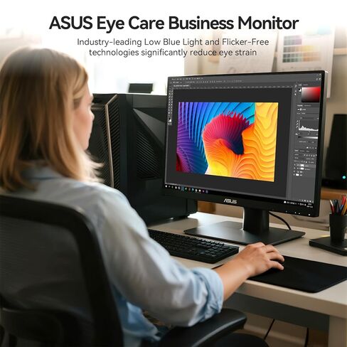 شاشة ASUS VA27EHE مقاس 27 بوصة للعناية بالعين، شاشة كمبيوتر عالية الدقة 1920x1080، 75 هرتز، IPS، مزامنة تكيفية، تقنية Eye Care Plus، مرشح الضوء الأزرق، خالية من الوميض، للعمل والألعاب، HDMI D-Sub، ضمان لمدة 3 سنوات in Kuwait