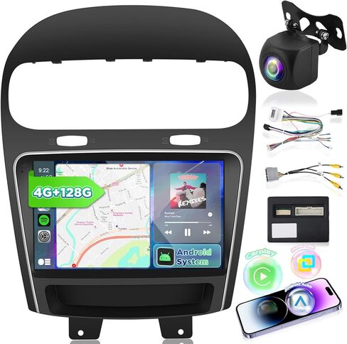 [4+128G] Upgrade Radio for Dodge Journey 2013-2016 & for Fiat Freemont 2012-2014: 9 inch Android Incell Touchscreen Carplay Stereo - 5G/WiFi, GPS, Custom Homepage, BT 5.0 + Backup Camera + Canbus in Saudi Arabia