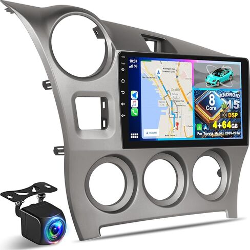 NHOPEEW [8-Core 4+64G] Upgrade Android Radio for Pontiac Vibe 2009 2010, 9 inch IPS Touchscreen Carplay Stereo - 3D Car Model Showcase, Cooling Fan, WiFi, DSP, Custom UI Design + AHD Backup Camera in Saudi Arabia