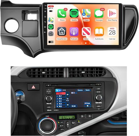 4Core 4G+64G Android 15 Car Stereo Radio for Toyota Prius C 2012 2013 2014, Rimoody Wireless Carplay Andorid auto Mirror Link 9'' Touchscreen GPS WiFi Bluetooth FM/RDS EQ-32 SWC Backup Camera in Saudi Arabia