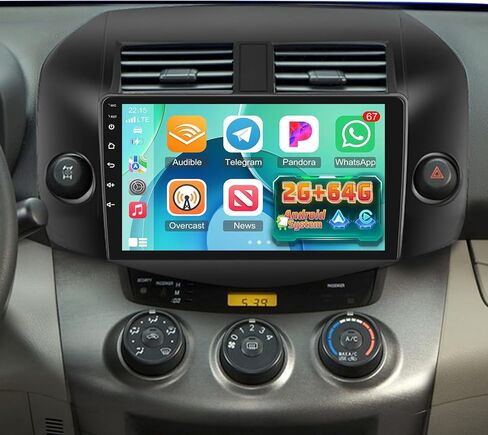 2G+64G for Toyota RAV4 Radio 2007 2008 2009 2010 2011 2012, 10 inch Touch Screen Toyota RAV4 Android Car Stereo with Carplay/Android Auto/EQ Audio/SWC/Bluetooth in Kuwait