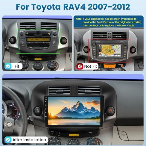2G+64G for Toyota RAV4 Radio 2007 2008 2009 2010 2011 2012, 10 inch Touch Screen Toyota RAV4 Android Car Stereo with Carplay/Android Auto/EQ Audio/SWC/Bluetooth in Kuwait