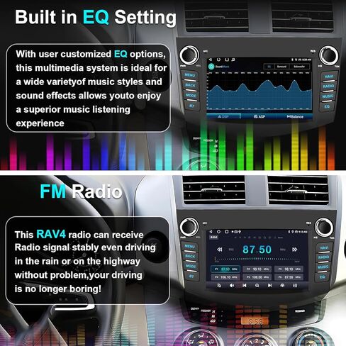 4+64G Car Radio Stereo for Toyota RVA4 2006 2007 2008 2009 2010 2011 2012 Wireless CarPlay Android Auto, 7'' Touchscreen Stereo, GPS Navi WiFi, Backup Camera, FM Physical Button Knob in Kuwait