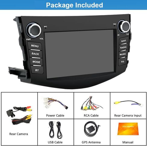 4+64G Car Radio Stereo for Toyota RVA4 2006 2007 2008 2009 2010 2011 2012 Wireless CarPlay Android Auto, 7'' Touchscreen Stereo, GPS Navi WiFi, Backup Camera, FM Physical Button Knob in Kuwait