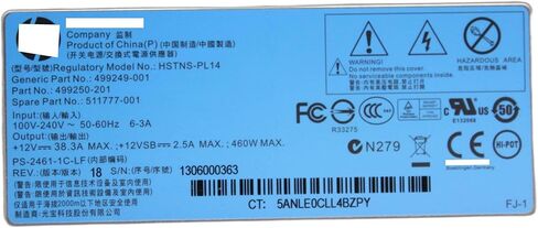 HP DL380P G8 460W Hot-Plug Power Supply 511777-001 499249-001 499250-201 in Saudi Arabia