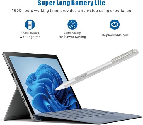 Stylus Pen for Surface Pro 12/11/10/9/8/X/7+/6/5/4/3/Surface 3, Surface Go 3/2/1, Surface Laptop/Studio/Book 4/3/2/1 with Palm Rejection, Smooth Writing,1024 Levels Pressure,Longer Battery Life in Kuwait