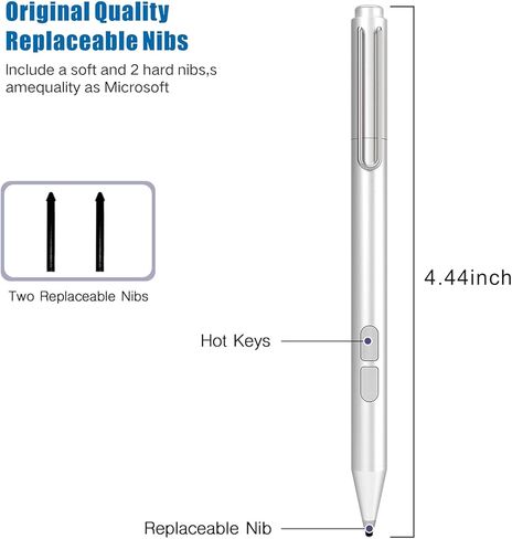 Stylus Pen for Surface Pro 12/11/10/9/8/X/7+/6/5/4/3/Surface 3, Surface Go 3/2/1, Surface Laptop/Studio/Book 4/3/2/1 with Palm Rejection, Smooth Writing,1024 Levels Pressure,Longer Battery Life in Kuwait