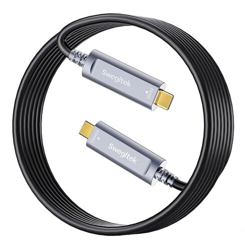 كابل USB C من الألياف الضوئية (50 قدمًا)، نقل بيانات عالي السرعة بسرعة 10 جيجابت في الثانية، كابل بصري نشط من النوع C، متوافق مع الكاميرات، وكاميرات الويب، والواقع الافتراضي، والواقع المعزز للاجتماعات التعاونية، والفصول الدراسية الذكية، ومركز البيانات in Kuwait