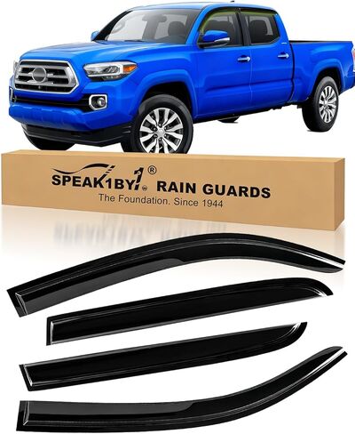 Rain Guards for Tacoma 2016-2023 Window Visor,Tape-On Side Window Deflectors,Dark Smoke Vent Visor Shades for Tacoma Accessories (Fit 16-23) in Saudi Arabia