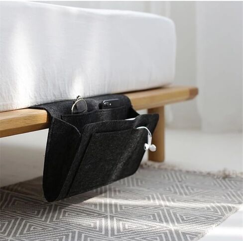 1PC Felt Hanging Storage Organizer Bag 6-Pocket Wall Mounted Holder for Remote Control Phone Tissue Bedside Sofa Caddy, Brown in Saudi Arabia