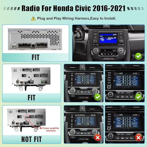راديو سيارة 8 Core 4+64G لسيارة Honda Civic 2001-2005 ستيريو مع Carplay لاسلكي Android Auto 9 بوصة IPS شاشة تعمل باللمس واي فاي GPS للملاحة / بلوتوث / وصلة مرآة / FM / SWC / كاميرا احتياطية / شاشة مقسمة in Saudi Arabia