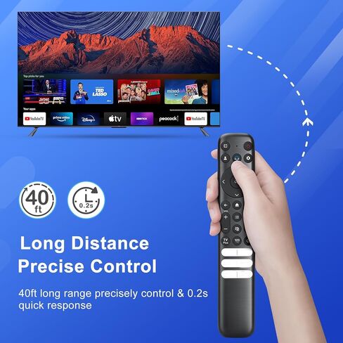 جهاز التحكم عن بعد البديل لتلفزيون TCL Google - متوافق مع أجهزة التلفاز الذكية TCL Q550G وQ650G وQ670G وQ750G وQM850G وS370G وS450G وS470G وS550G FHD وHDR وLED وUHD وQLED in Kuwait