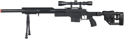 Well MB4410BAB Full Metal MB4410 Spring Sniper Rifle Airsoft Gun (Black/Scope & Bipod Package) in Saudi Arabia