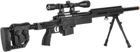 Well MB4410BAB Full Metal MB4410 Spring Sniper Rifle Airsoft Gun (Black/Scope & Bipod Package) in Saudi Arabia