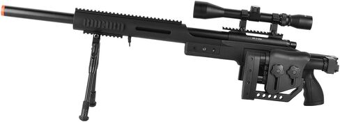 Well MB4410BAB Full Metal MB4410 Spring Sniper Rifle Airsoft Gun (Black/Scope & Bipod Package) in Saudi Arabia