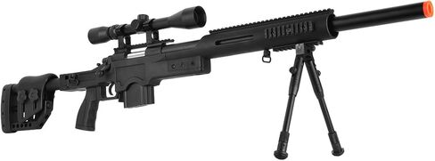 Well MB4410BAB Full Metal MB4410 Spring Sniper Rifle Airsoft Gun (Black/Scope & Bipod Package) in Saudi Arabia
