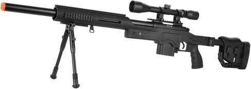 Well MB4410BAB Full Metal MB4410 Spring Sniper Rifle Airsoft Gun (Black/Scope & Bipod Package) in Saudi Arabia