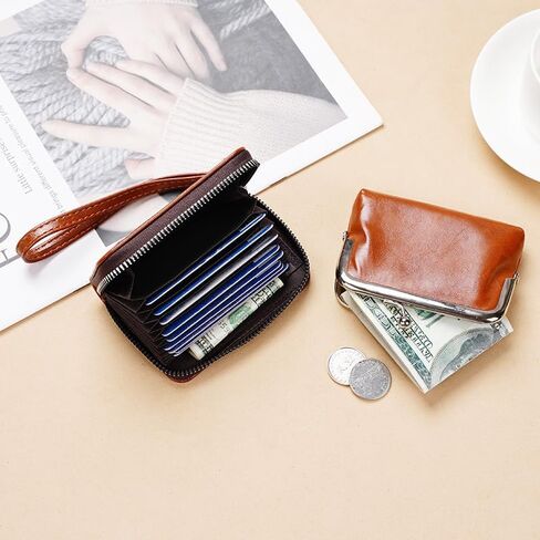 Women's PU Coin Purse Wallet – Credit Card Holder with Lanyard, Zipper Closure, Cute Small Bag in Saudi Arabia