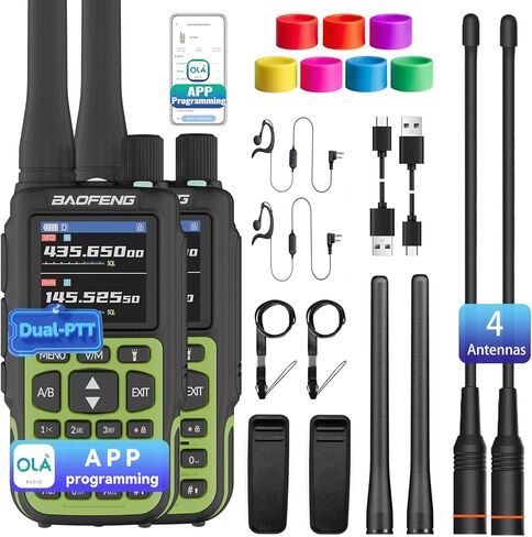 BAOFENG UV5RMINI-5 Two Way Radio NOAA Weather Radio Dual PTT 999CH Survival Radio APP Programming Copy Frequency Ham Radio 2200mAh in Saudi Arabia