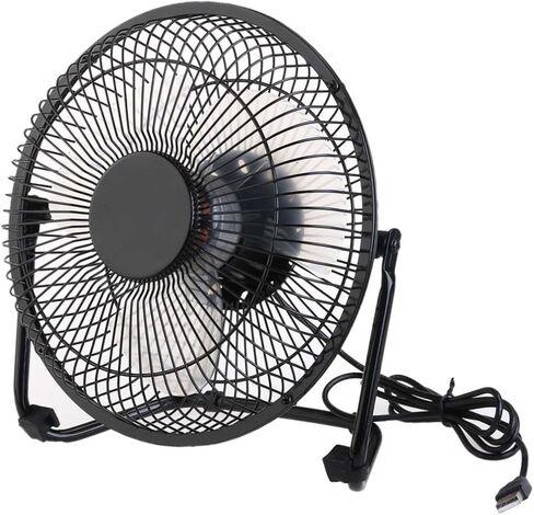 USB Powered Mini Metal Fan with Rotation Adjustable Cooling for PC Laptop Notebook Black Desktop Air Circulator in Saudi Arabia