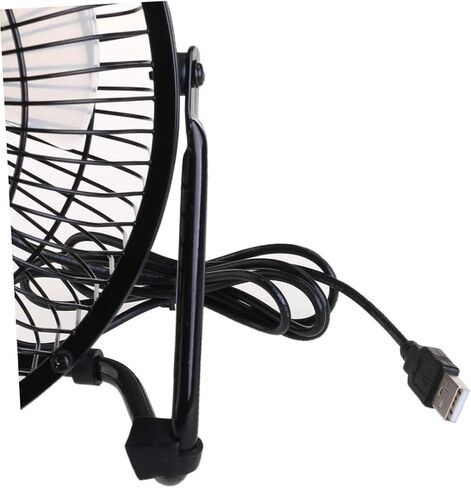USB Powered Mini Metal Fan with Rotation Adjustable Cooling for PC Laptop Notebook Black Desktop Air Circulator in Saudi Arabia