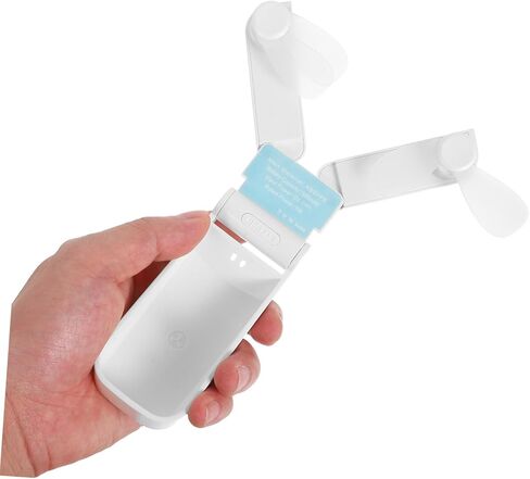 مروحة USB مزدوجة الرأس، مروحة كهربائية صغيرة قابلة للطي، طاولة محمولة خفيفة الوزن ومنخفضة الضوضاء مع أوضاع هواء للسفر في الهواء الطلق وتبريد الصيف باللون الأبيض in Kuwait