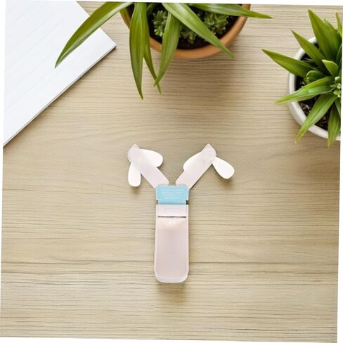 مروحة USB مزدوجة الرأس، مروحة كهربائية صغيرة قابلة للطي، طاولة محمولة خفيفة الوزن ومنخفضة الضوضاء مع أوضاع هواء للسفر في الهواء الطلق وتبريد الصيف باللون الأبيض in Kuwait