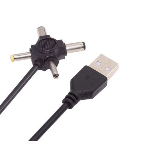 NFHK USB 2.0 Type-A Male to 4-in-1 DC 5V 5.5x2.1mm 4.0x1.7mm Mono 3.5mm 2.5mm Power Plug Barrel Connector Charge Cable in Saudi Arabia