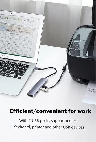 Powered USB c hub 4K 6in1 Docking Station with USB C Port Charging HDMI Adapter USB 3.0 HDMI Port Type C Hub Multiport Adapter for MacBook Mac Air/Pro iPad Laptop and Other USB C Devices…… in Saudi Arabia