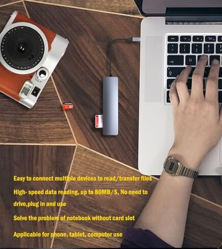 Powered USB c hub 4K 6in1 Docking Station with USB C Port Charging HDMI Adapter USB 3.0 HDMI Port Type C Hub Multiport Adapter for MacBook Mac Air/Pro iPad Laptop and Other USB C Devices…… in Saudi Arabia