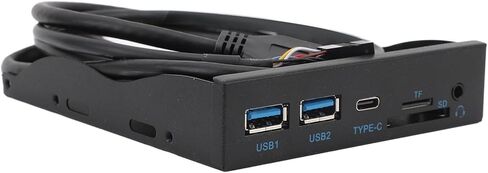 لوحة محرك الأقراص المرنة AYNEFY USB3.2 Gen1 Type C، توصيل وتشغيل 5 جيجابت في الثانية، محور أمامي 3.5 بوصة مع 2 USB3.0، USB C، صوت عالي الدقة، قارئ SD TF، محول أمامي 19 سنًا لـ 7، 8، 10، 11، 2003، OS X، in Kuwait