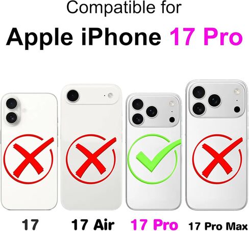حافظة محفظة لهاتف iPhone 17 Pro، [مسند] حامل 3 بطاقات [غلاف داخلي من مادة TPU مقاوم للصدمات]، غطاء قلاب واقٍ مغناطيسي من جلد البولي يوريثان مقاس 6.3 بوصات، زهرة سوداء in Saudi Arabia