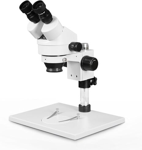 مجهر ستيريو تكبير مجهر VS-1AEZ من Vision Scientific، عدسة WF 10x، تكبير 0.7X-4.5X، تكبير 3.5X-90x، عدسة مساعدة 0.5X و2X، حامل عمود بقاعدة كبيرة in Saudi Arabia