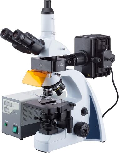 AmScope 40X-1000X مجهر مضان مصحح بما لا نهاية مع إضاءة LED Koehler وفتحة أنف خماسية in Kuwait