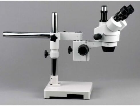 AmScope 3.5X-45X Boom Stand ثلاثي العينيات مجهر ستيريو + 144 مصباح LED + كاميرا 1.3 ميجابكسل in Kuwait