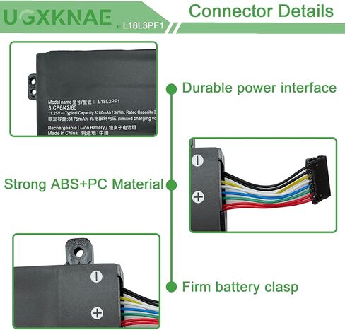 استبدال بطارية الكمبيوتر المحمول L18M3PF2 L18L3PF1 لجهاز Lenovo Ideapad L340-15IWL L340-15API Touch L340-17IWL L340-17API Series 5B10T03404 5B10T03401 L18D3PF1 11.25V 36Wh 3280mAh in Saudi Arabia