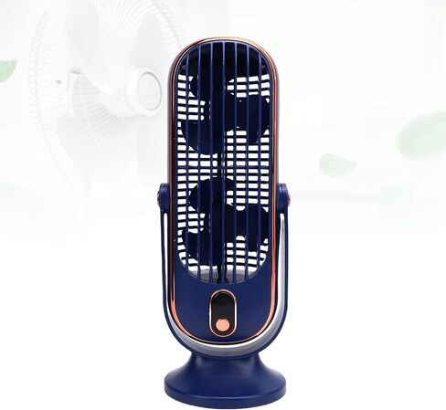AYNEFY Desk Fan Tower Fan USB Rechargeable Dual Fans 5 Speeds with LED Display & 1000mAh Battery for Home Office Bedroom Dorm (Blue) in Saudi Arabia