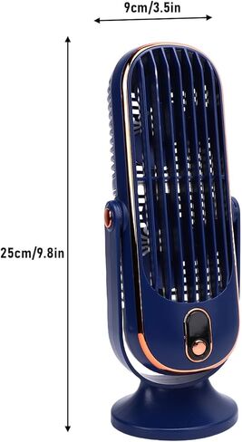 AYNEFY Desk Fan Tower Fan USB Rechargeable Dual Fans 5 Speeds with LED Display & 1000mAh Battery for Home Office Bedroom Dorm (Blue) in Saudi Arabia