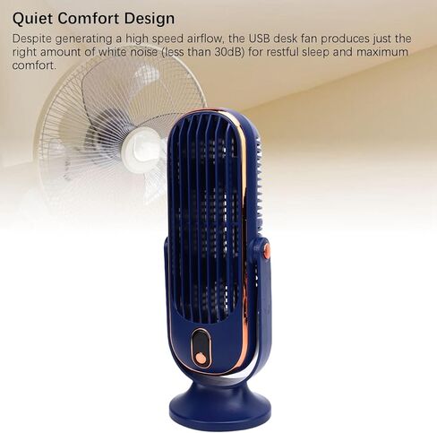 AYNEFY Desk Fan Tower Fan USB Rechargeable Dual Fans 5 Speeds with LED Display & 1000mAh Battery for Home Office Bedroom Dorm (Blue) in Saudi Arabia