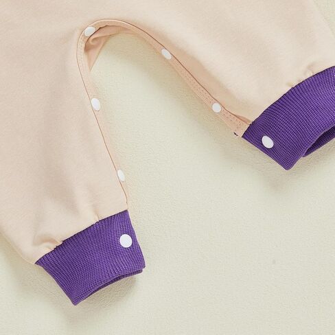 Bagilaanoe Baby Boy Mardi Gras Outfit Letter Purple Green Yellow Long Sleeve Romper Jumpsuit One Piece Clothes in Saudi Arabia