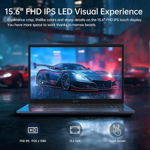 كمبيوتر محمول acer Aspire 5، كمبيوتر محمول بشاشة لمس FHD IPS مقاس 15.6 بوصة للطلاب والأعمال، Intel Core i5-13420H، ذاكرة الوصول العشوائي LPDDR5 سعة 8 جيجابايت، SSD 512 جيجابايت، كاميرا ويب، Wi-Fi 6، HDMI، مع ملحق، مع مكتب مدى الحياة Win 11 Home in Kuwait